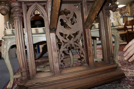 A 19th century Gothic walnut centre table W.185cm, D.101cm, H.81.5cm